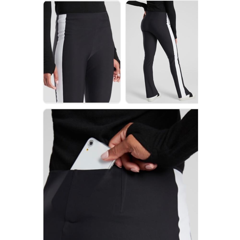 Athleta New Interstellar Tights Black White Color Block Commute Travel 6 Tall